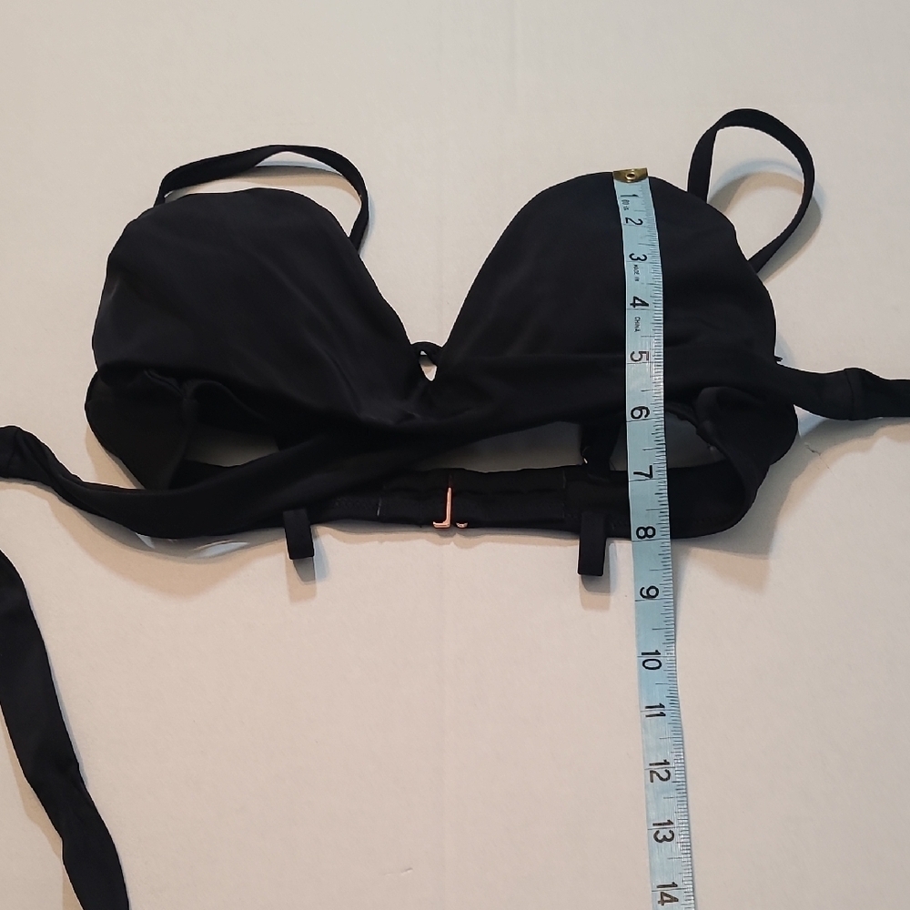 Shade & Shore Womens Black Light Lift Wrap Bikini Top 34B Crisscross Tie NWT - Picture 8 of 10